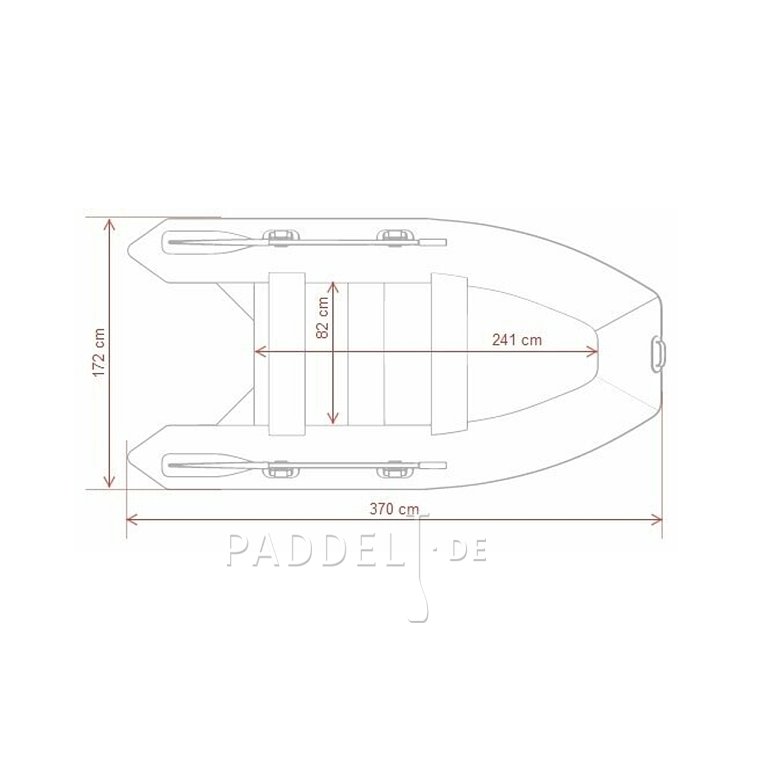 Schlauchboot GLADIATOR CLASSIC B370AL red black mit Aluminiumboden