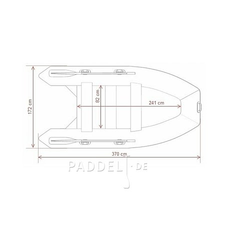 Schlauchboot GLADIATOR CLASSIC B370AL red black mit Aluminiumboden