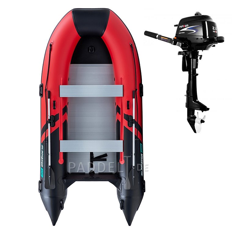 Schlauchboot GLADIATOR CLASSIC B370AL red black mit Aluminiumboden