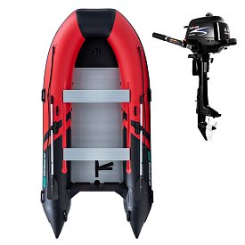 Schlauchboot GLADIATOR CLASSIC B370AL red black mit Aluminiumboden