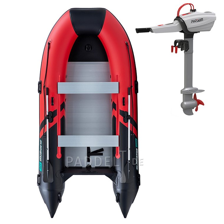 Schlauchboot GLADIATOR CLASSIC B370AL red black mit Aluminiumboden
