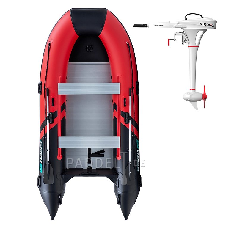 Schlauchboot GLADIATOR CLASSIC B370AL red black mit Aluminiumboden