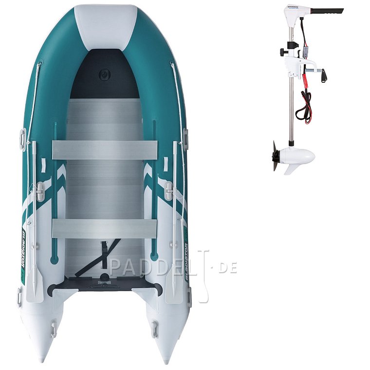 Schlauchboot GLADIATOR CLASSIC B370AL sea green white mit Aluminiumboden