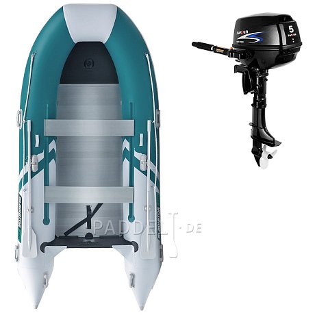 Schlauchboot GLADIATOR CLASSIC B370AL sea green white mit Aluminiumboden