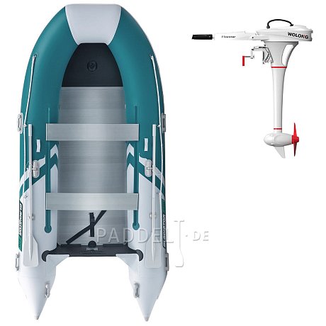 Schlauchboot GLADIATOR CLASSIC B370AL sea green white mit Aluminiumboden