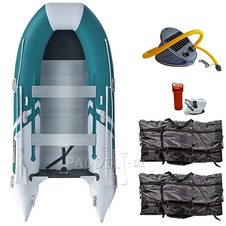 Schlauchboot GLADIATOR CLASSIC B370AL sea green white mit Aluminiumboden