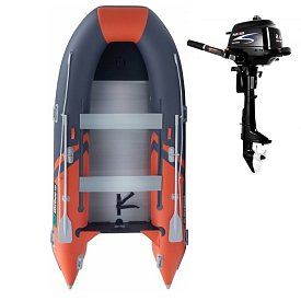 Schlauchboot GLADIATOR CLASSIC B370AL orange dark gray mit Aluminiumboden