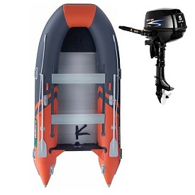 Schlauchboot GLADIATOR CLASSIC B370AL orange dark gray mit Aluminiumboden