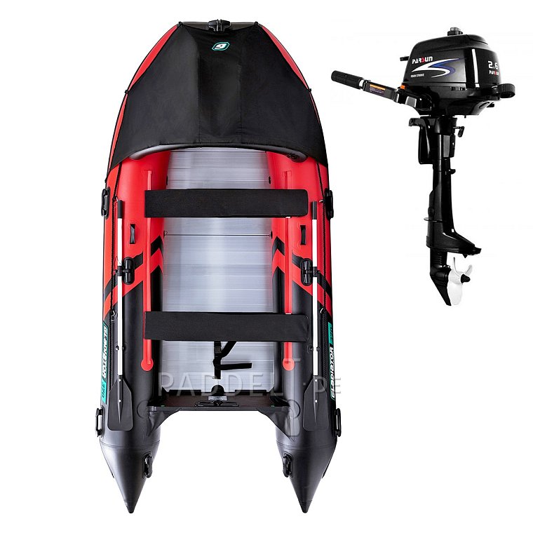 Schlauchboot GLADIATOR ACTIVE C370AL red black mit Aluminiumboden