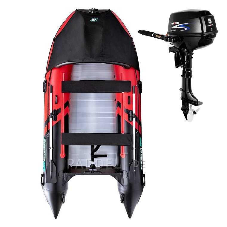 Schlauchboot GLADIATOR ACTIVE C370AL red black mit Aluminiumboden