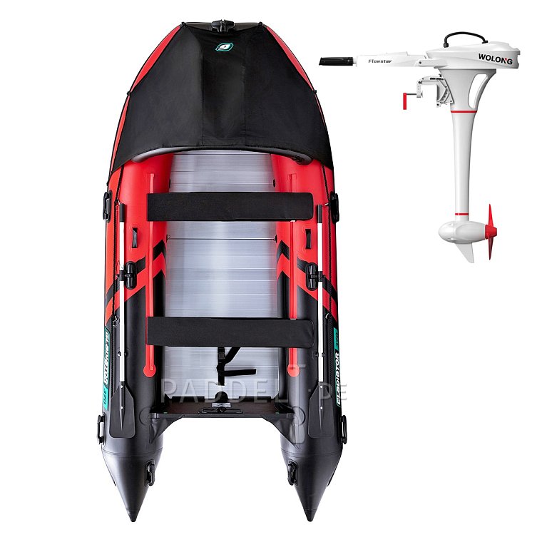 Schlauchboot GLADIATOR ACTIVE C370AL red black mit Aluminiumboden