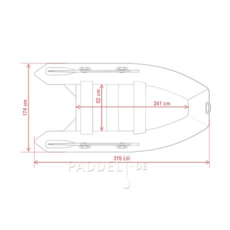 Schlauchboot GLADIATOR ACTIVE C370AL red black mit Aluminiumboden