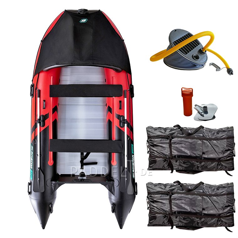 Schlauchboot GLADIATOR ACTIVE C370AL red black mit Aluminiumboden