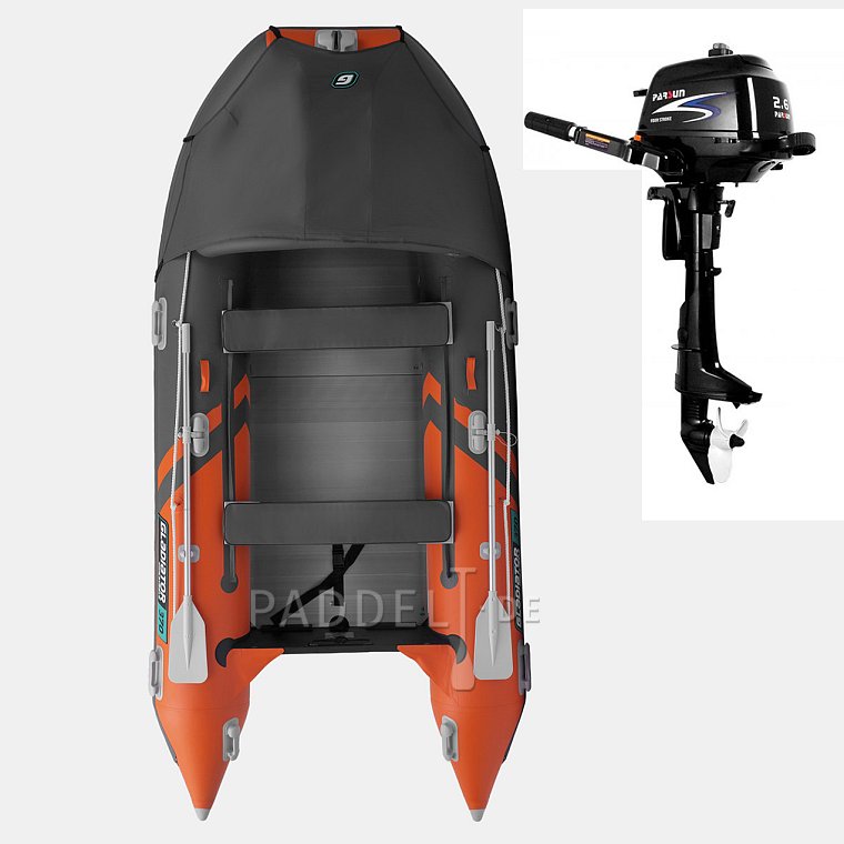 Schlauchboot GLADIATOR ACTIVE C370AL orange dark gray mit Aluminiumboden