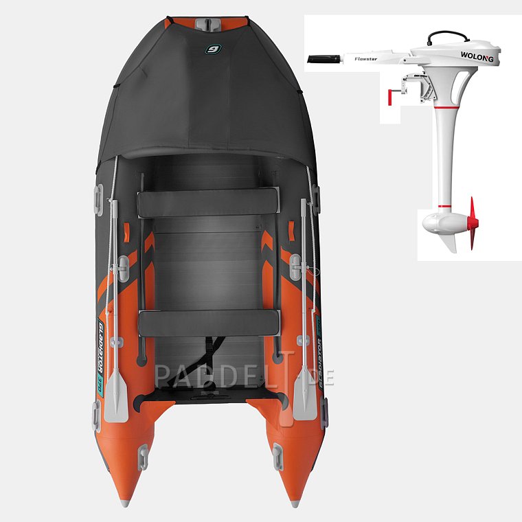 Schlauchboot GLADIATOR ACTIVE C370AL orange dark gray mit Aluminiumboden