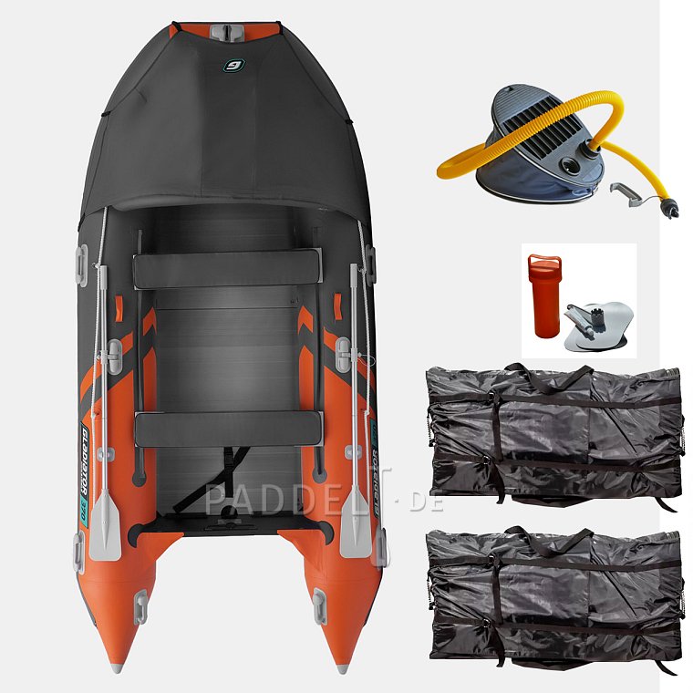 Schlauchboot GLADIATOR ACTIVE C370AL orange dark gray mit Aluminiumboden