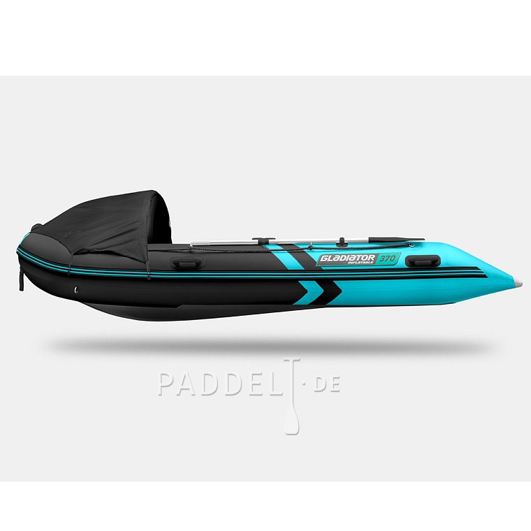 Schlauchboot GLADIATOR ACTIVE C370AL black turquoise mit Aluminiumboden