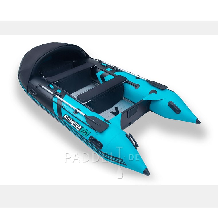 Schlauchboot GLADIATOR ACTIVE C370AL black turquoise mit Aluminiumboden