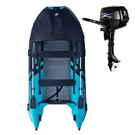 Schlauchboot GLADIATOR ACTIVE C370AL black turquoise mit Aluminiumboden