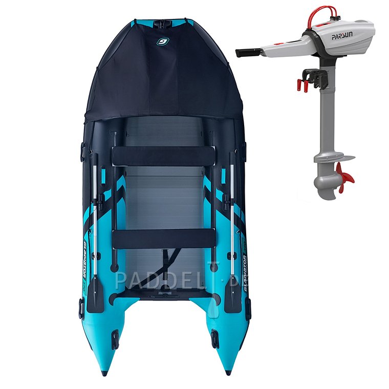 Schlauchboot GLADIATOR ACTIVE C370AL black turquoise mit Aluminiumboden