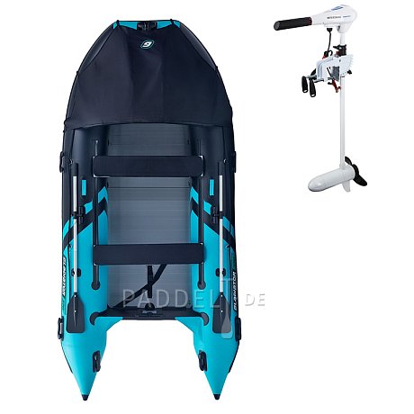 Schlauchboot GLADIATOR ACTIVE C370AL black turquoise mit Aluminiumboden