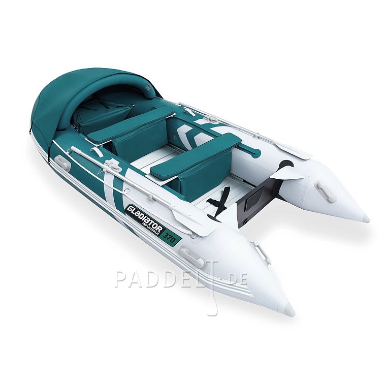 Schlauchboot GLADIATOR ACTIVE C370AL sea green white mit Aluminiumboden