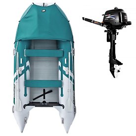 Schlauchboot GLADIATOR ACTIVE C370AL sea green white mit Aluminiumboden