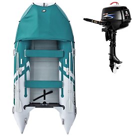 Schlauchboot GLADIATOR ACTIVE C370AL sea green white mit Aluminiumboden