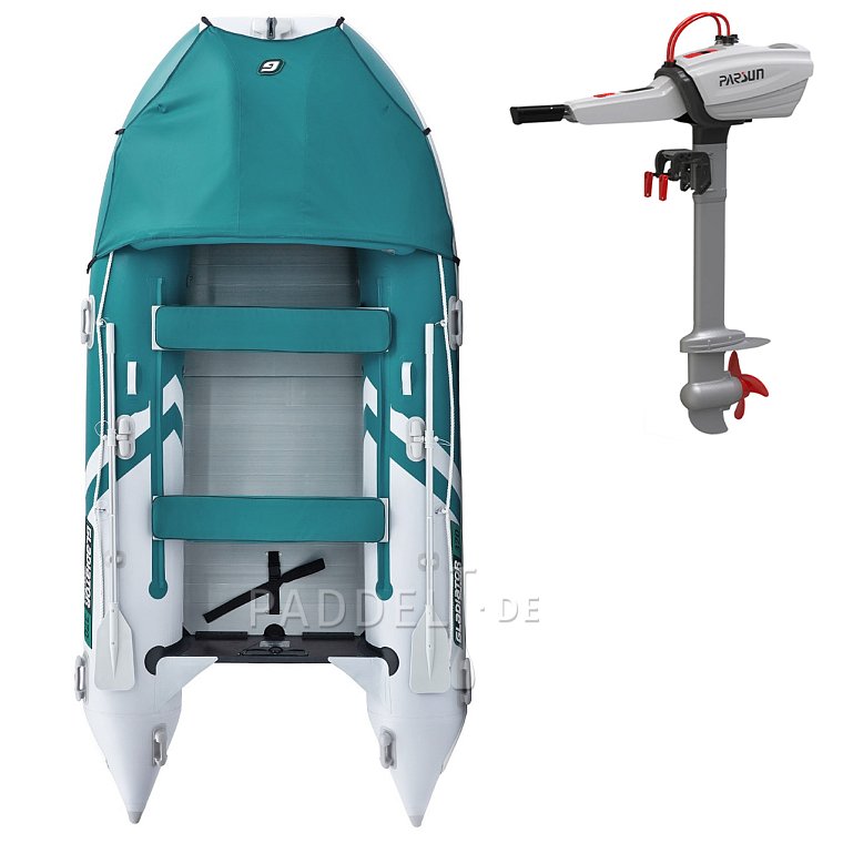Schlauchboot GLADIATOR ACTIVE C370AL sea green white mit Aluminiumboden