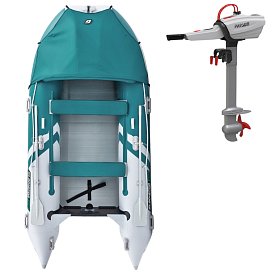 Schlauchboot GLADIATOR ACTIVE C370AL sea green white mit Aluminiumboden