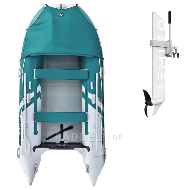 Schlauchboot GLADIATOR ACTIVE C370AL sea green white mit Aluminiumboden