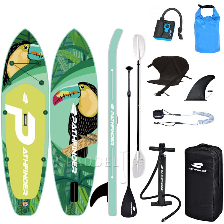 SUP PATHFINDER TOUCAN LEAF 10'2 - aufblasbares Stand Up Paddle Board