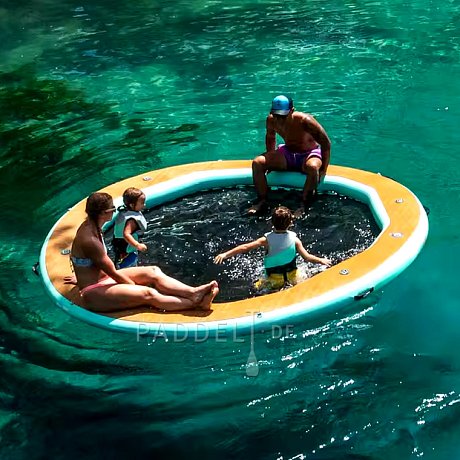 RIDEWAVE Aufblasbares Schwimmdock mit Netzmitte ø 198 cm