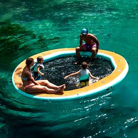 RIDEWAVE Aufblasbares Schwimmdock mit Netzmitte ø 198 cm