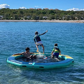 RIDEWAVE Aufblasbares Schwimmdock mit Netzmitte ø 198 cm
