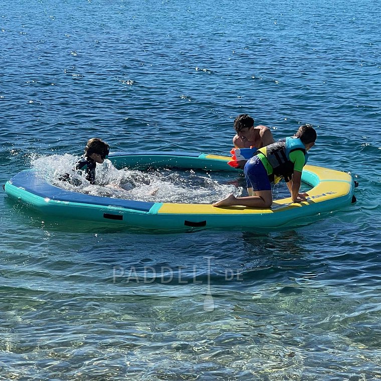 RIDEWAVE Aufblasbares Schwimmdock mit Netzmitte ø 198 cm