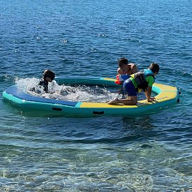 RIDEWAVE Aufblasbares Schwimmdock mit Netzmitte ø 198 cm