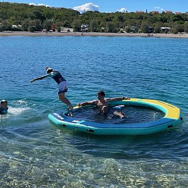 RIDEWAVE Aufblasbares Schwimmdock mit Netzmitte ø 198 cm