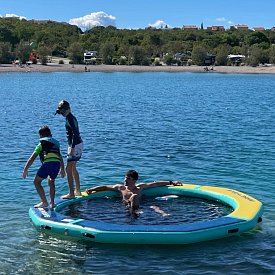 RIDEWAVE Aufblasbares Schwimmdock mit Netzmitte ø 198 cm