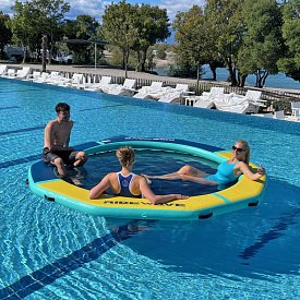 RIDEWAVE Aufblasbares Schwimmdock mit Netzmitte ø 198 cm