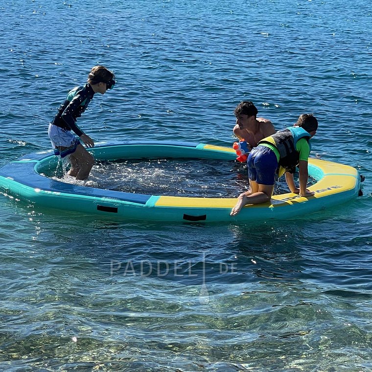 RIDEWAVE Aufblasbares Schwimmdock mit Netzmitte ø 198 cm