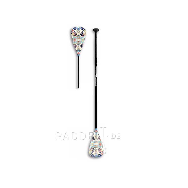 Paddel RIDEWAVE CONQUERBRACE COMBO 4-teiliges verstellbares Paddel für SUP und Kajak mit Karbonschaft