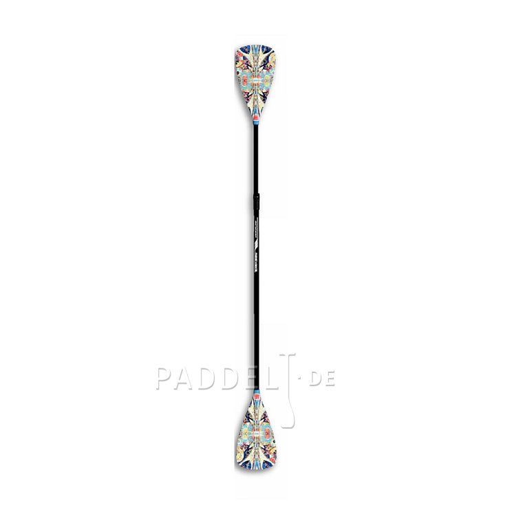 Paddel RIDEWAVE CONQUERBRACE COMBO 4-teiliges verstellbares Paddel für SUP und Kajak mit Karbonschaft