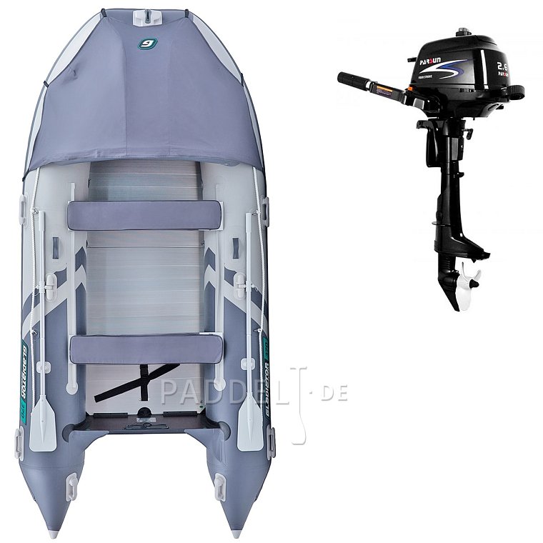 Schlauchboot GLADIATOR ACTIVE C370AL light dark grey mit Aluminiumboden