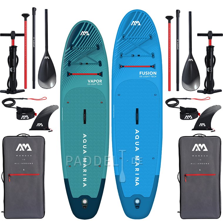 AQUA MARINA VAPOR 10'4 , FUSION 10'10 BLUE - Familienset aufblasbarer SUP-Boards