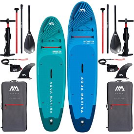 AQUA MARINA BREEZE 9'10 BLUE + MONSTER 12'0 BLUE - Familienset aufblasbarer SUP-Boards