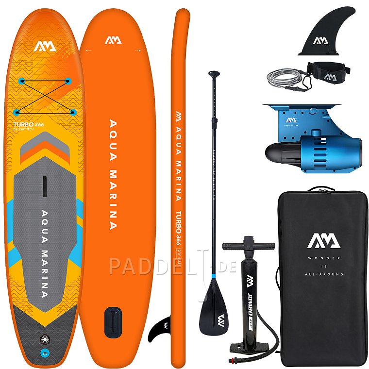 SUP AQUA MARINA GO TURBO 366 12'0'' mit Motor AQUA MARINA BlueDrive S Power fin