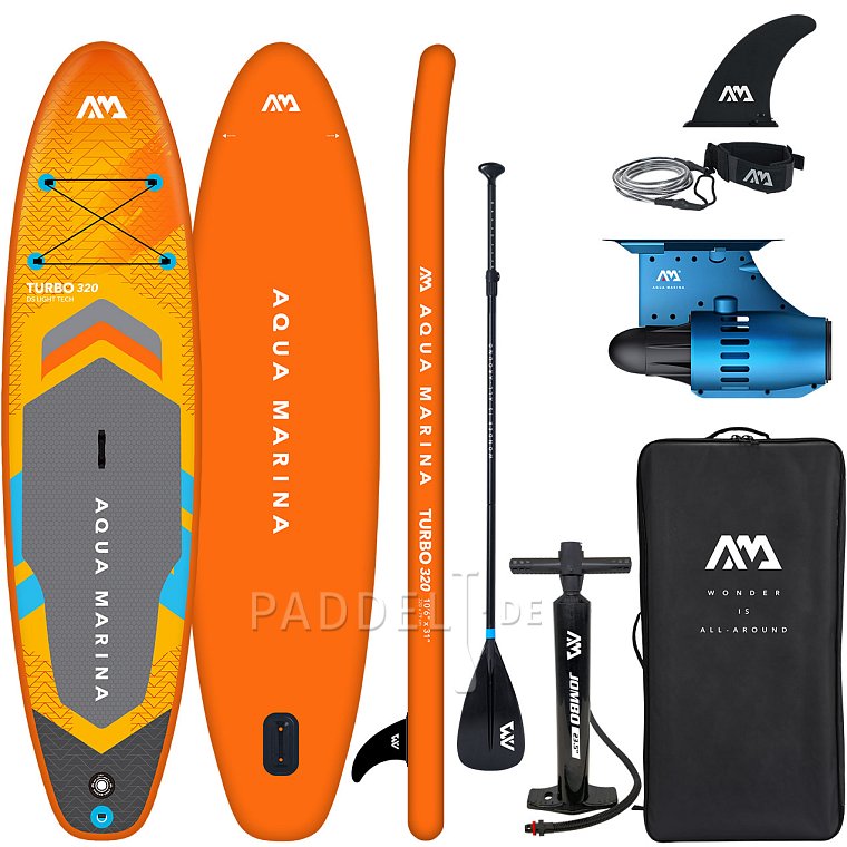 SUP AQUA MARINA GO TURBO 320 10'6'' mit Motor AQUA MARINA BlueDrive S Power fin