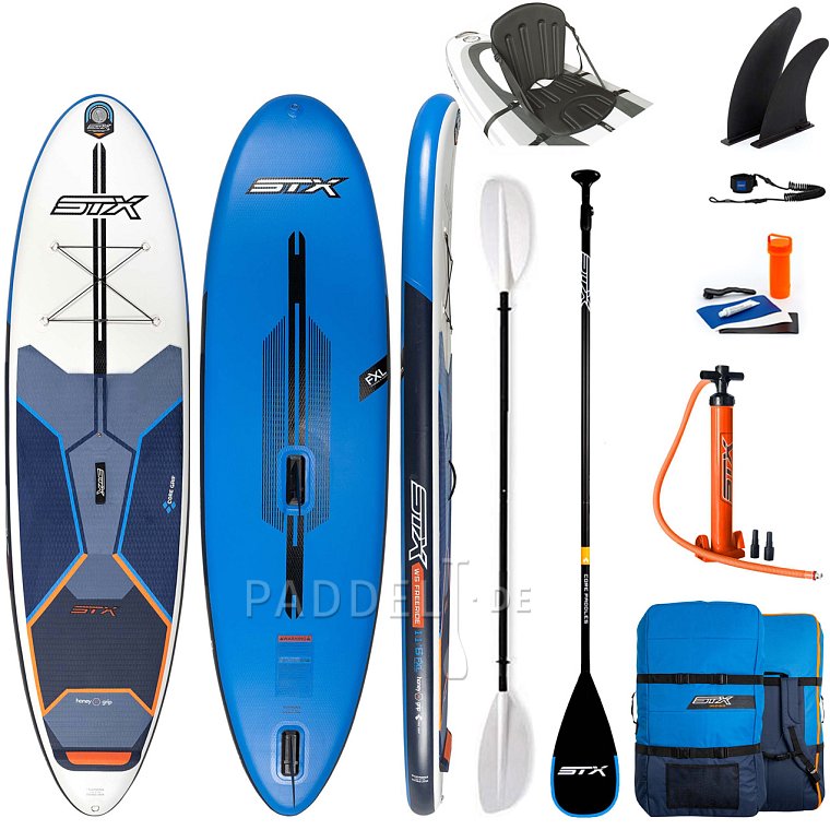 SUP STX WS Hybrid Freeride 11’6 x 32 mit Paddel - aufblasbares Stand Up Paddle Board und WindSUP