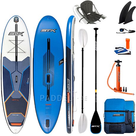 SUP STX WS Hybrid Freeride 11’6 x 32 mit Paddel - aufblasbares Stand Up Paddle Board und WindSUP